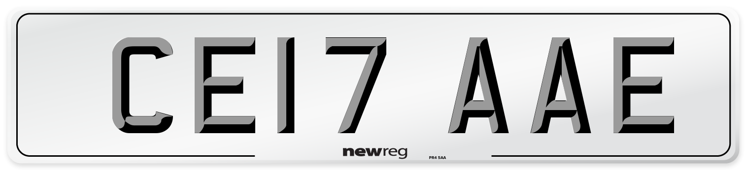 CE17 AAE Number Plate from New Reg